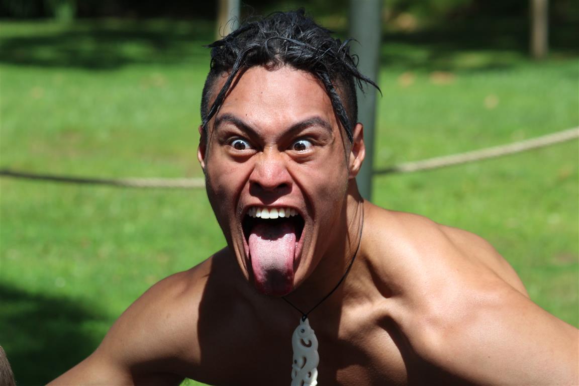 Maori warrior, mid Haka