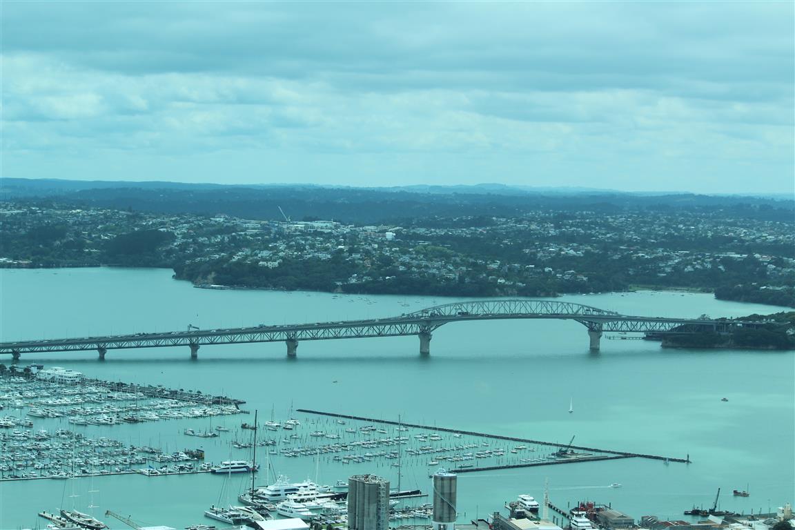 Auckland harbour bridge from the Sky Tower