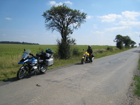 At the roadside, somewhere in the Czech Republic with nothing for miles around…