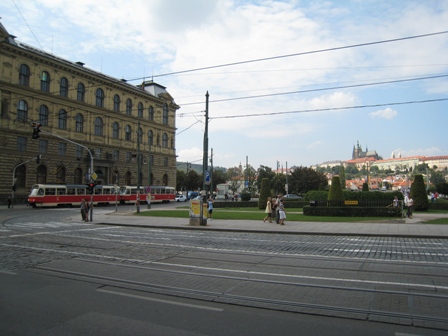 Prague Castle stands towering over the river…