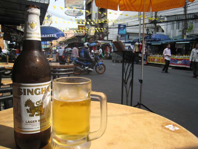 Cold beer, Khao San Road, Bangkok...