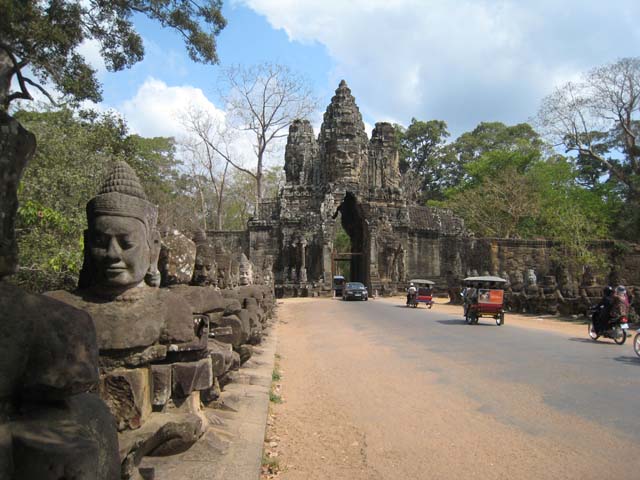 Bridge leading to South Gate, Angkor Thom