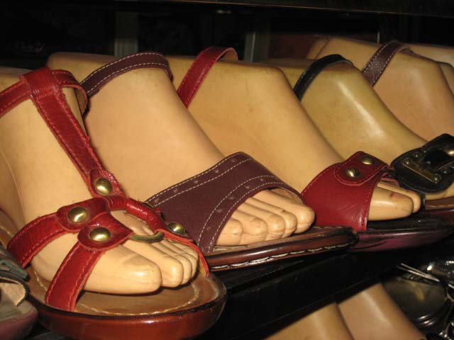 The foot-and-sandal stall, Siem Reap market