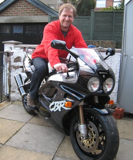 A happy bunny - Paul astride his new (old) FireBlade