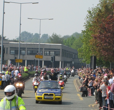 The mayor leads the parade of very loud bikes through the streets of a sleepy Cheshire town…