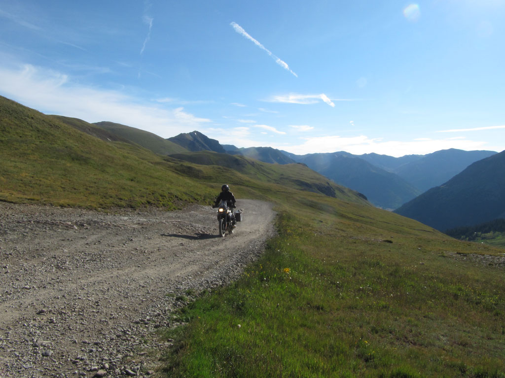 Aaron nearing the summit of Cinnamon Pass, Colorado