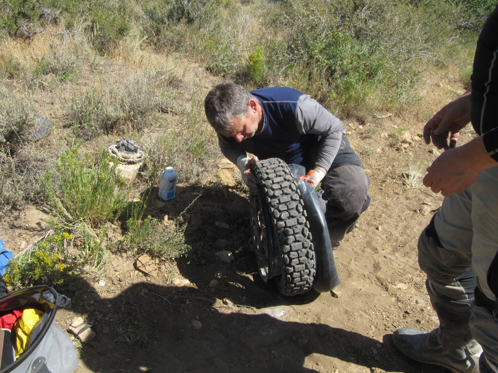 Harold fixing yet another flat