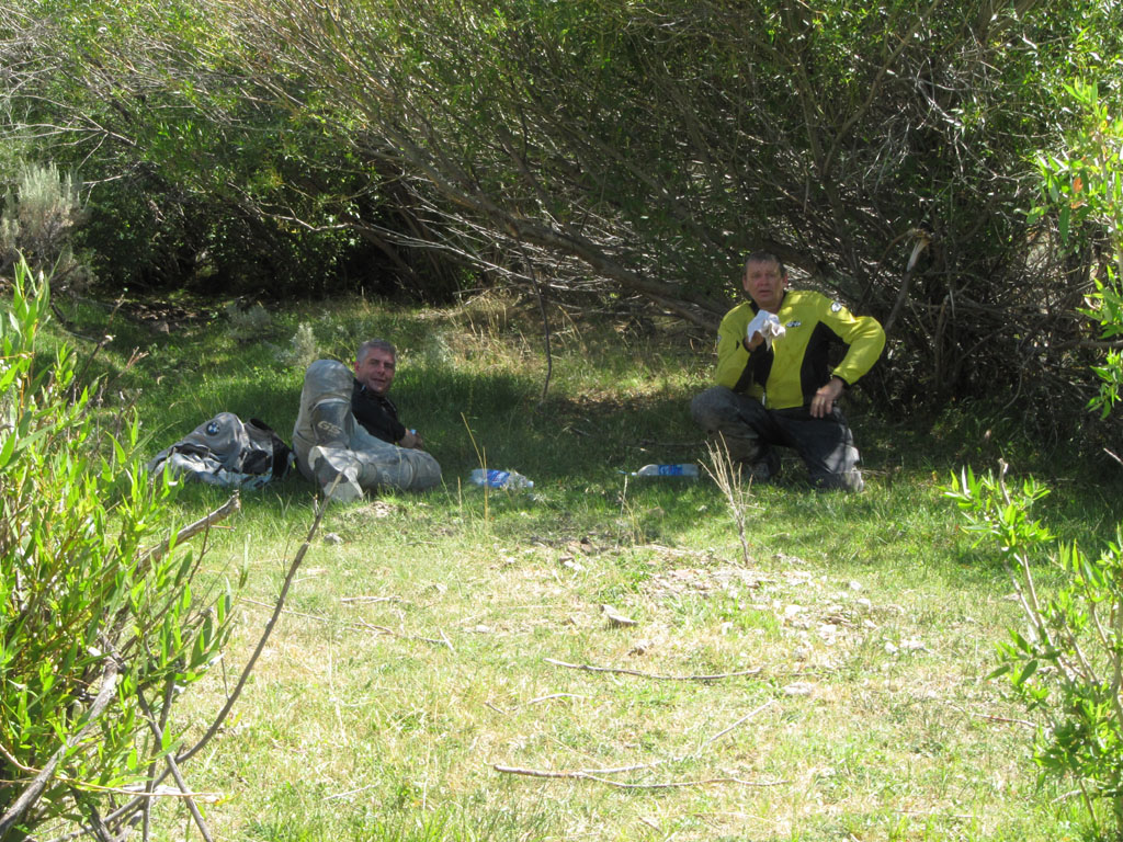 Aaron and Harold relaxing in the oasis