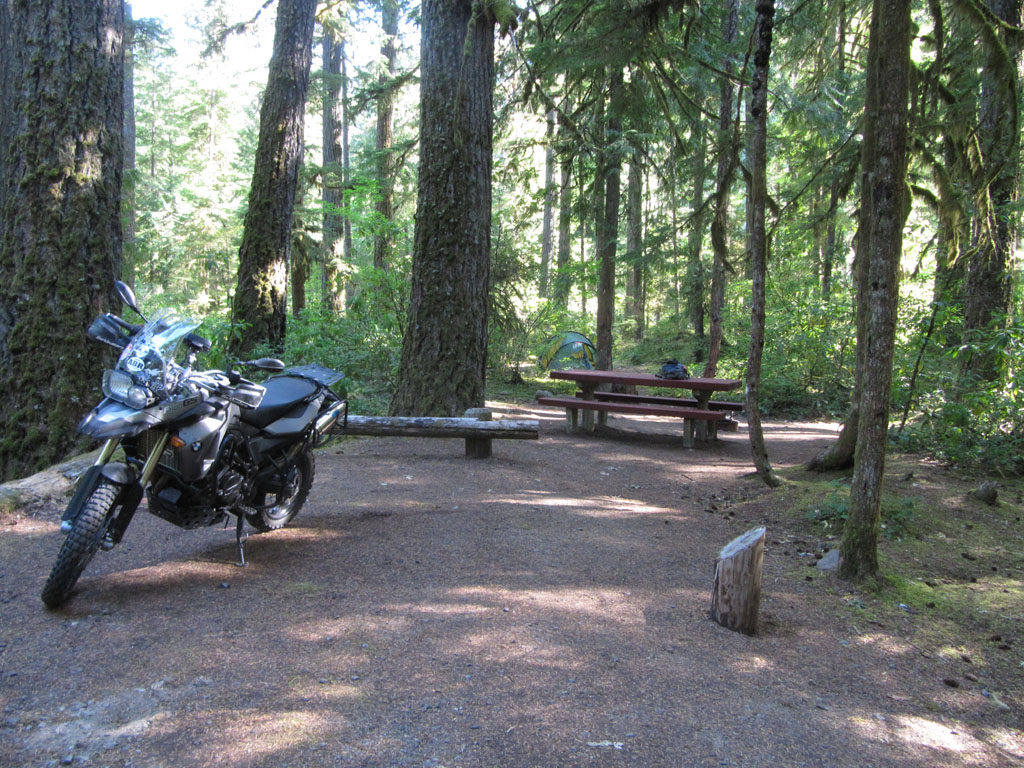 Campground in the Oregon forest - near Idanha