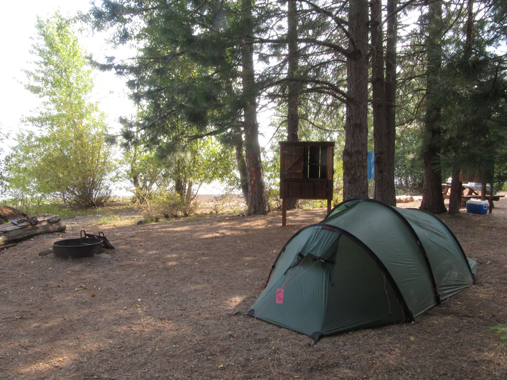 Camping in Chester, complete with box for bear bait