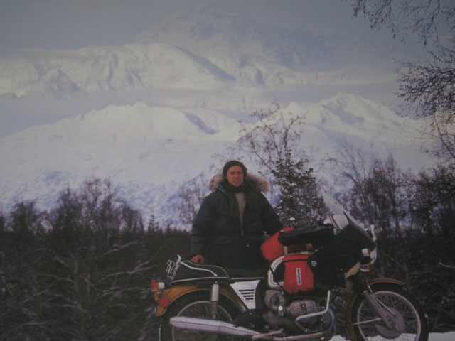 John Binkley, the first person to ride a motorcycle from Prudhoe Bay to Ushuaia, December 1975 – April 1976