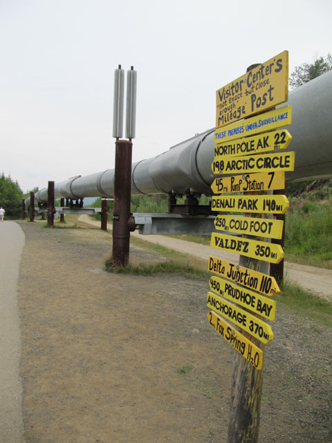 The Alaska Pipeline – a small section of the 800-mile pipe