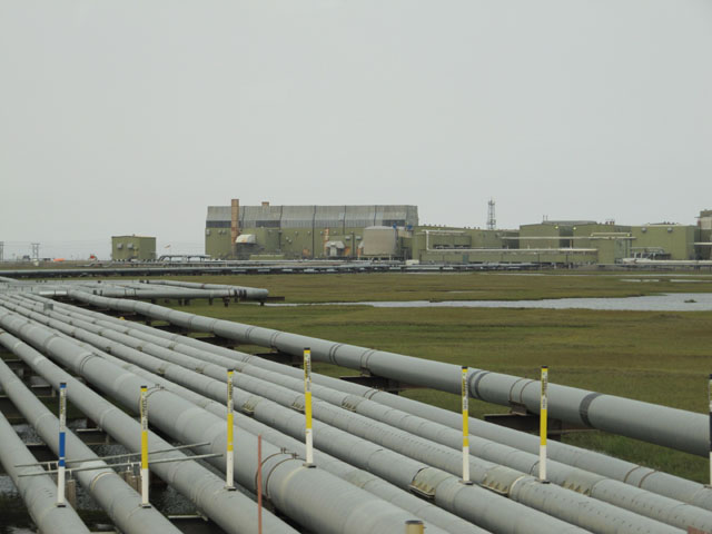 Some oil production buildings, Prudhoe Bay