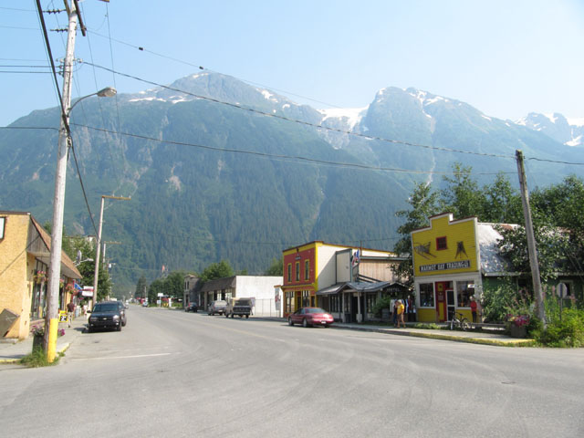 The main street in Stewart...