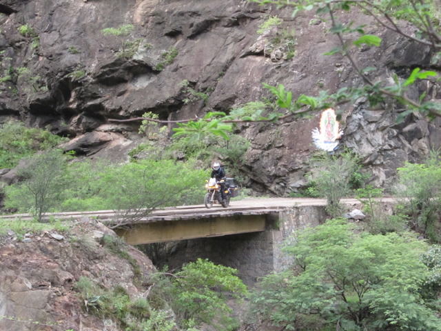 Andrew crossing the bridge...