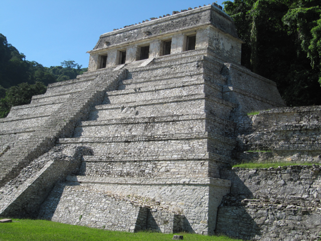 Pakal's temple, showing the side windows... Pakal's temple, showing the side windows...