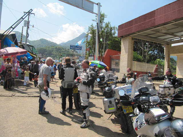 Waiting to be fumigated, Guatamala border...