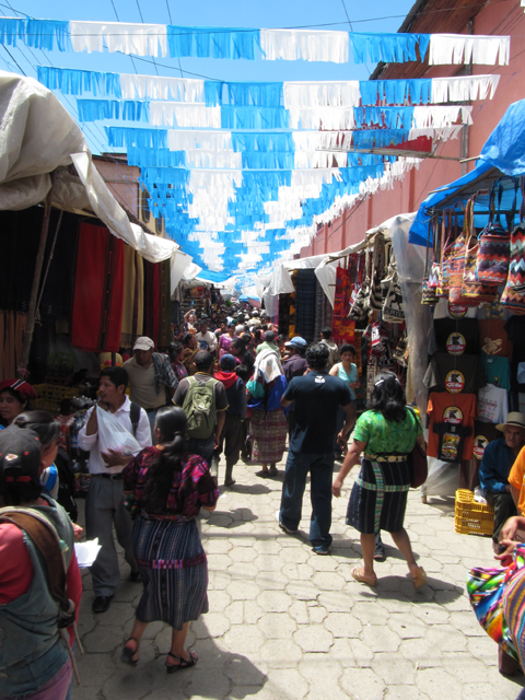 Entering the market at Chichicastenanga... Entering the market at Chichicastenanga...