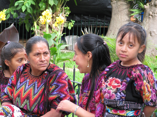 Family group takes a break from the market...