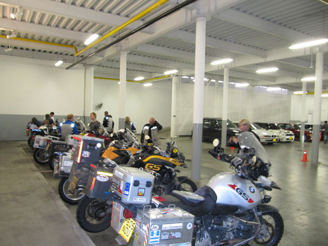 Inside the car park of BMW Bogotá...