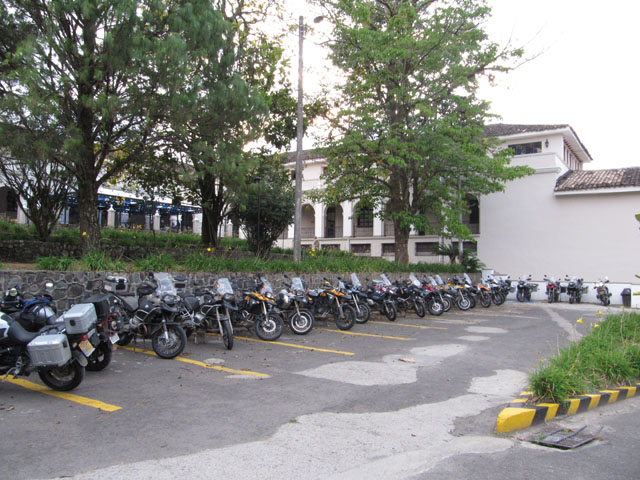 Park outside the hotel in Popayan...