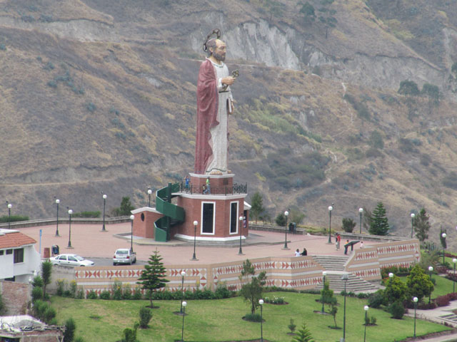 Statue overlooking Alausi, Ecuador...