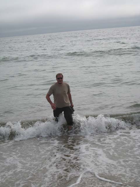 Paul, paddling in the Pacific Ocean