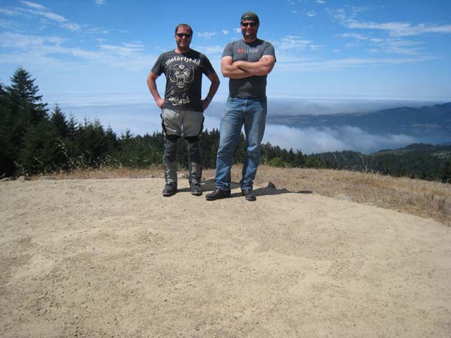 Paul and Steve at the top of the world... near the summit of Mt Tamilpais