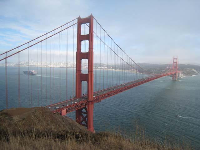 The Golden Gate bridge from the Marin Highlands