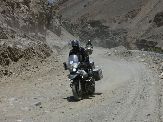 Me, grooving on my bike, in Canyon del Pato, Peru...