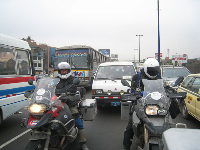 Nick and Simon in the Lima traffic...