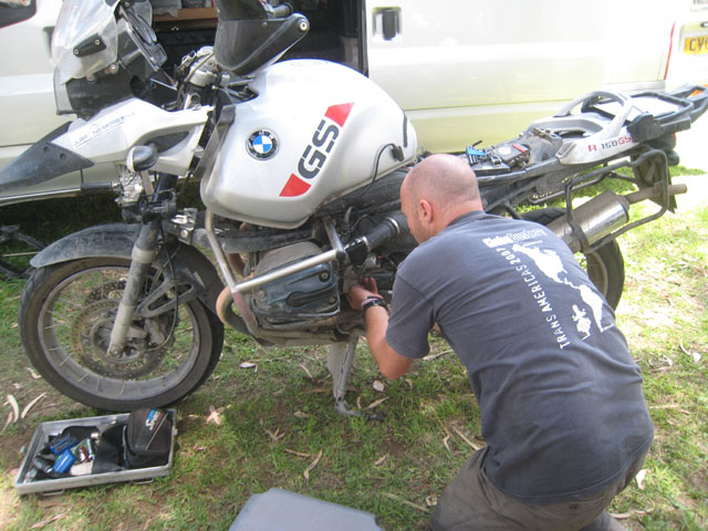 Jeff works his magic on my bike...