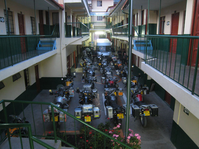 The bikes filling the courtyard...