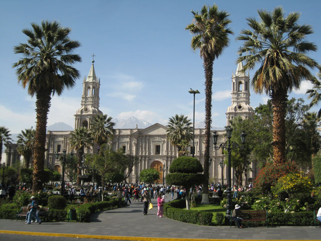The main cathedral, Arequipa, Peru...