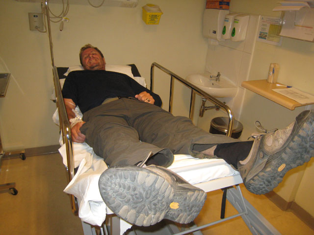 Paul relaxing in hospital...