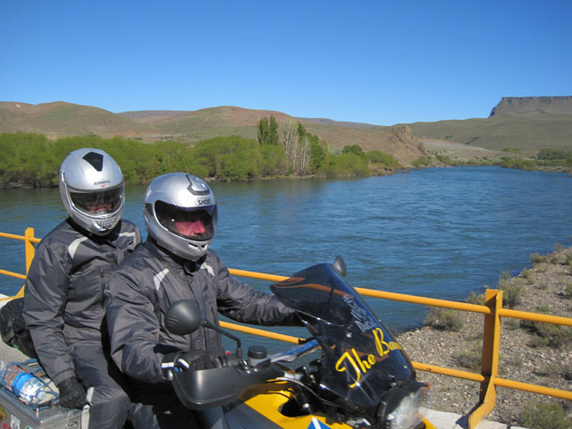 Chris & Danielle crossing the river...