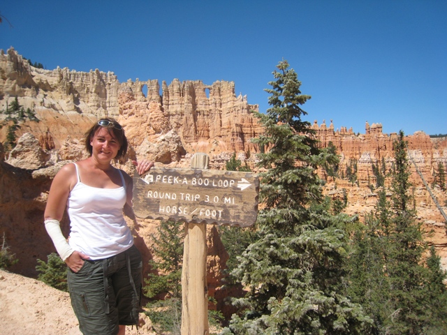 Tracy at the ‘half-way’ point on the Peek-a-Boo trail