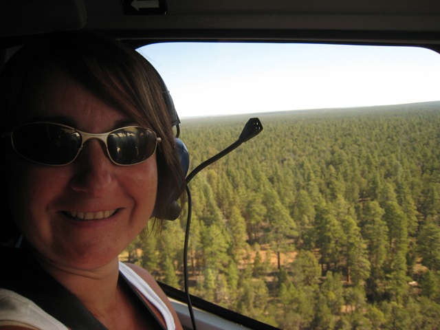  Tracy, grinning like a Cheshire cat, enjoying the flight