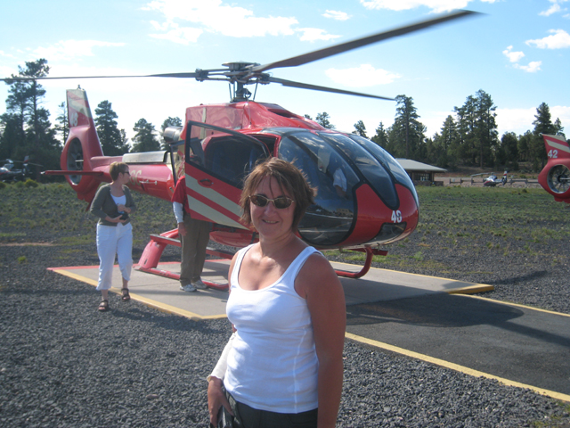 Tracy shows off her “helicopter blow-dry”…