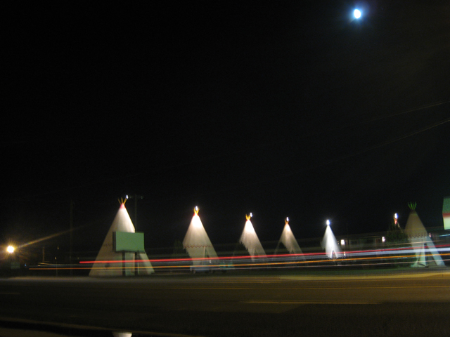 The wigwams look great at night…