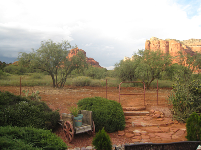 View from the patio at Cozy Cactus B&B, Oak Creek Village, Sedona …