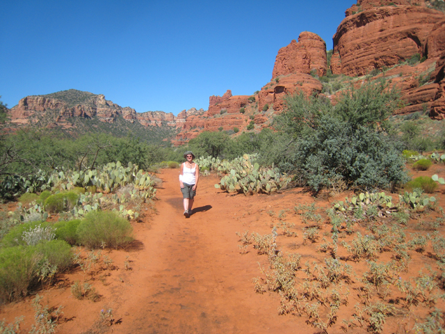 Tracy on the path during our early morning stroll…